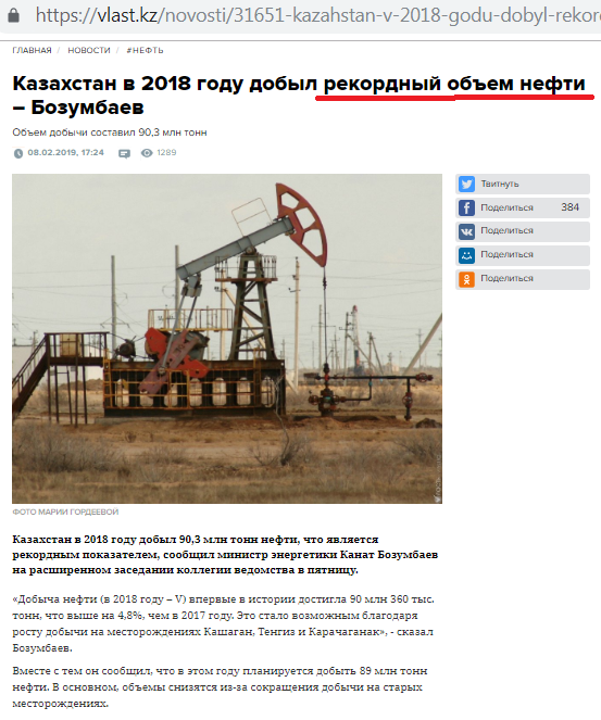 Нефть Казахстана